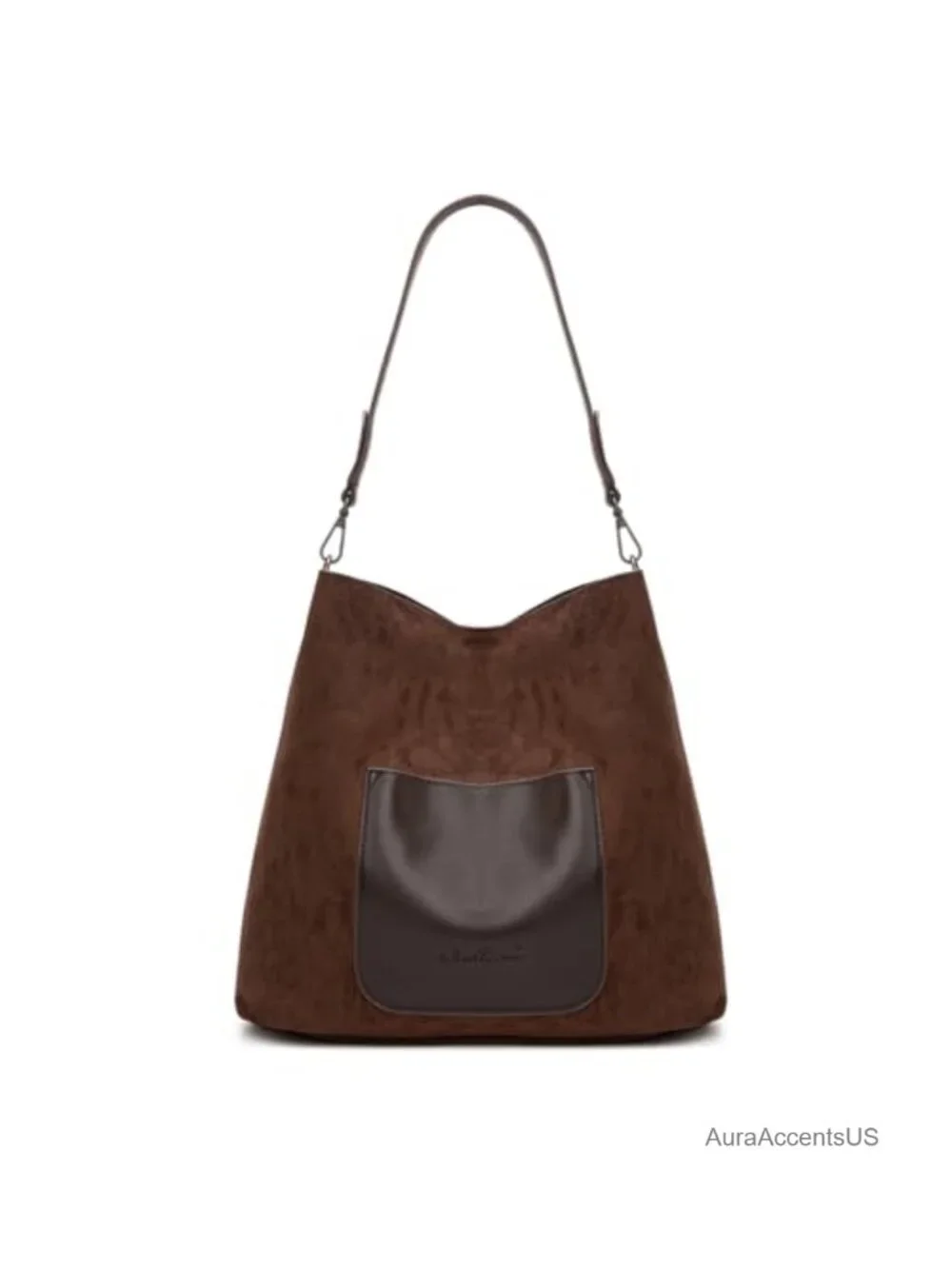 Faux Leather Suede-Like Hobo Bag Fringe Shoulder Bag Large